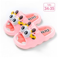 Sandalias Kawaii para Niños Diseño 3D Jirafa Rosado Z35